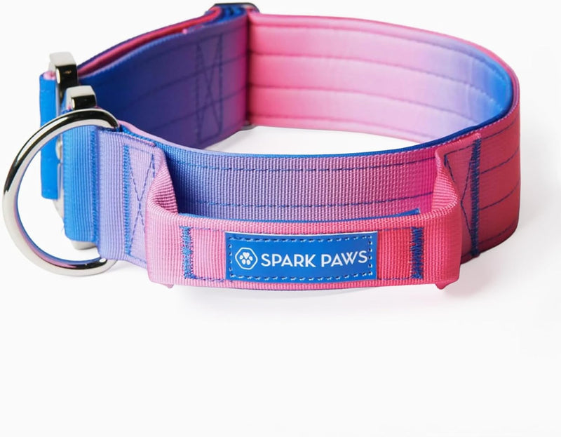 Spark Paws Tactical Large Dog Collar w/Handle - Thick & Wide, Heavy Duty