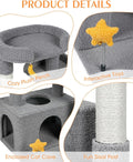 Purrlato 30" Cute Cat Tree for Indoor Cats Kittens, Small Cat Tree with Cozy Cat Condo, Plush Perch for Window Watching, Sisal Scratching Posts, Hanging Ball Toy, Small Space Cute Cat Furniture