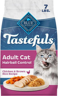 Blue Buffalo Tastefuls Natural Dry Food for Adult Cats, Hairball Control, Chicken & Brown Rice Recipe, 7-lb. Bag