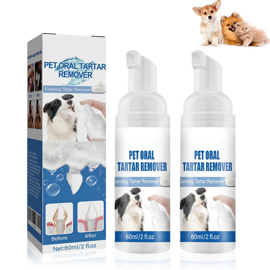 jioijioi 2Pcs Pet Dental Tartar Remover,Oral Spray for Dogs Teeth Cleaning,Pet Dental Foaming Care Spray,Dog Breath Freshener,Support Clean & Teeth and Aid in Daily Oral Use