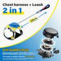 No Pull Dog Harness, 2 in 1 Retractable Harness with Auto-Lock, Reflective Breathable Mesh and Handle, Adjustable Leash 