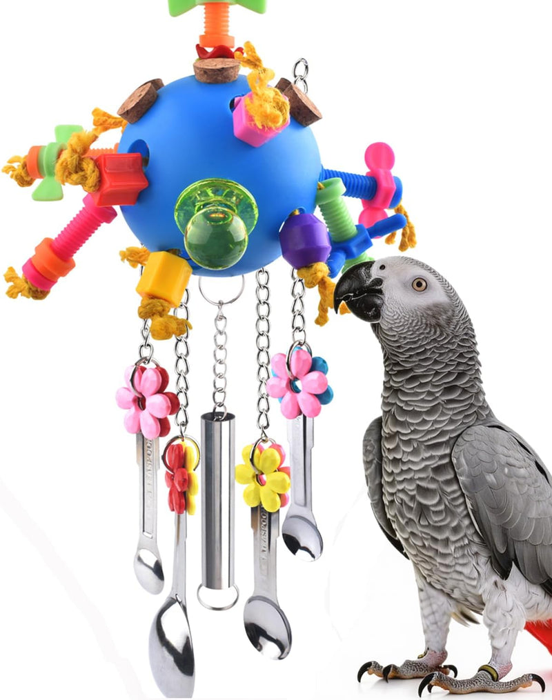 KATUMO Bird Toys, Parrot Pull Spoons Colorful Acrylic Stick Toys Bird Chew Toys for Parrot, African Grey, Conure, Caique