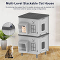 17.7"x17"x17.5" Indestructible Heated Cat House for Outside Winter, Weatherproof Outside Cats Shelter with Safety Escape
