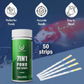 7-in-1 Pond Test Strips Accurate Pond Water Test Kit - 50 Strips