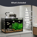 2.5 Gallon Nano Aquarium Kit, Glass Small Fish Tank Starter Kit with Light, Filter, Gravel Rock,Lid. Ultra Clear Rimless