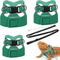 3 Pack Bearded Dragon Leash and Harness Set 3 Size Adjustable Lizard Harness Bearded Dragon Outfits for Reptile Small An