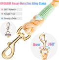 NUGUTIC Dog Leash 5 FT Handmade Braided Cotton Rope Leashes for Small Medium and Large Dogs, New Golden Heavy Duty Metal Clasp, Colorful Macaron