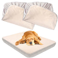Dog Bed Covers Replacement Washable 100% Waterproof Dog Bed Sheets Soft & Noiseless 2 Pack, 42" x 28" Beige