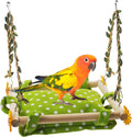 Bird Toy Climbing Hammock Nest Hanging Bird Bed for Cage Wooden Perch Stand Swing with Bell Toy for Parrot Parakeet Cock