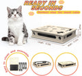 Cat Scratch Puzzle Enrichment Box, Interactive Cat Nail File Box with Sandpaper Liner for Cat Claw Care, Cat Scratch Puzzle Box - Stress Free Alternative to Clippers & Grinders for Indoor Cats