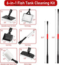 6 in 1 Aquarium Cleaning Tool Algae Scraper for Fish Tank Cleaning
