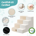 COZY KISS Dog Stairs for Small Dogs, 4 Step Pet Stairs for Beds & Couches