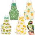 HJZHII 4 Pcs Bird Diaper, Parrot Diapers with Waterproof Inner Reusable Flight Suit Cute Soft Bird Diaper Clothes for Parakeets Cockatiel Canary Monk Parakeet (L)