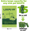 Dog Poop Bags Rolls, Extra Thick Leak Proof Pet Waste Bag, 360 Count Tear Resistant Poop Bags for Dogs for Outdoor Doggi