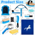 Abbylike 12 Pieces Horse Grooming Kit Equine Care Brushes,Blue
