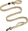 OutdoorMaster Bungee Dog Leash with Shock Absorption, Seatbelt-Buckle