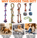 Aitmexcn Dog Rope Toys for Large and Medium Aggressive Chewers, 8 Pack Heavy Duty Dog Rope Toy for Large, Dental Cleaning Chew Toys, Tug Toy for Boredom, 100% Cotton Indestructible Pet Toy