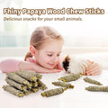 Fhiny 12 PCS Rabbit Chew Sticks, Natural Papaya Wood Seagrass Guinea Pig Chew Toys for Teeth Small Animal Molar Sticks S