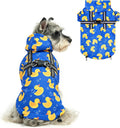 PUPTECK Dog Raincoat with Hood & Harness Built-in, Waterproof Dog Rain Jacket Slicker Poncho Reflective Vest Clothes for Rainy Snowy Winter Cold Days, Blue Duck S