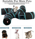 Upgraded Cat Tunnel Toy with 5 peek-a-Boo Windows, Large 4-Way Maze Tube