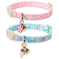UP URARA PUP Cat Collar, Pack of 2 Summer Kitten Collars-Cute Blueberry and Peach Pendants-Breakaway Kitty Collars,Cat Collar with Bell, for Girl & Boy Cats