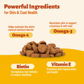 MUITIBITES 7.76 oz Skin & Coat Bites for Cats - with Omega 3, Omega 6 from Salmon Oil for Cats,Cat Vitamin E, Biotin - Supports Cat Skin Care,Anti Shed & Allergy Relief - Cats Skin and Coat Supplement