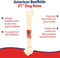 Pet Factory American Beefhide 20-22" Knotted Bone Dog Chew Treat - Natural Flavor, 1 Count/1 Pack