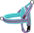 Didog No Pull Dog Harness for Medium Dogs, Soft Flannel Padded,Mixed-Blue,M