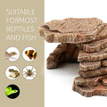 Gecko Hide Shale Scape Step Ledge, Reptile Cave Hideout Tank Accessories Decorations, Great for Reptiles, Amphibians, Le