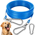 HaiYUAN Dog Tie Out Cable - Heavy Duty Dog Chain for Yard, Blue/Purple/Green/Pink Outdoor Tether & Leash, 10/15/20/30Ft,Lead for Dogs Outside