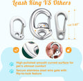 Stainless Steel Pet Collar Tag Clip, Contour Carabiner- 2 Sets