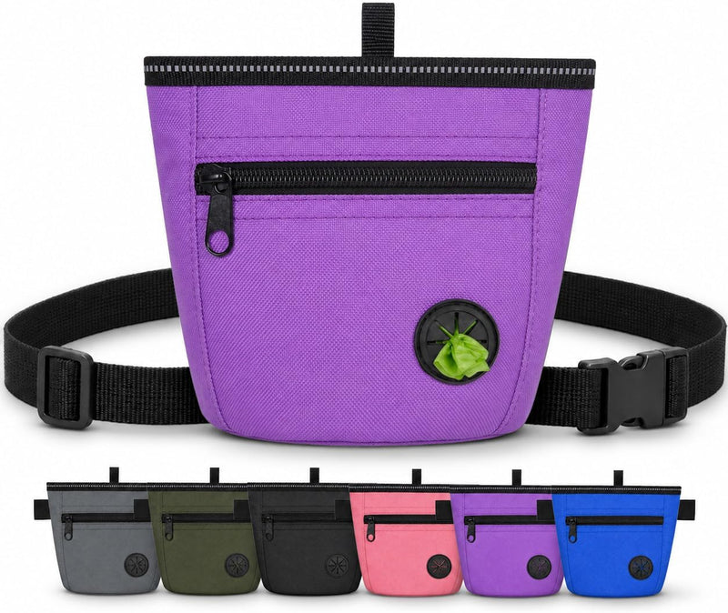 2-Cup Magnetic Dog Treat Pouch with Waist Belt and Metal Clip