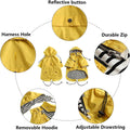 Morezi Dog Zip Up Raincoat with Reflective Buttons, Rain/Water Resistant, Adjustable Drawstring, Removable Hood, Raincoats with Legs 8lbs to 80lbs Available - Y