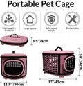 Collapsible Cat Carrier Hard, Travel Pet Carriers Bag for Small Dogs for Car Travel with Ventilation Guinea Pig 2 Small 