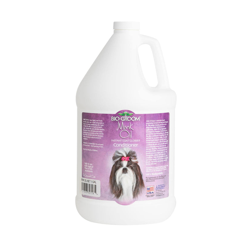 Bio-Groom Mink Oil Dog Conditioner - Dog Sunscreen, Vitamin E, Non-Sticky Polish, Cat Grooming Supplies, Cruelty-Free, Product Made in USA - 1 Gallon