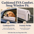 Dog Car Window Chin Rest, EVA Cushion with Headrest Strap, Beige