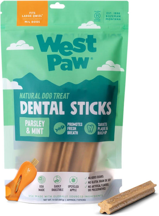 WEST PAW Dental Sticks Durable Dog Chew for Interactive Play, Clean Teeth and Fresh Breath - Safe Reliable and Long Last