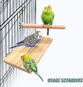4 PCS Bird Perch Stand Platform Toy, Natural Wood Parrot Perch Stand Stick Play Exercise Gym Bird Cage Accessories Toys 