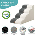 COZY KISS Dog Stairs for Small Dogs 19.7" H, Curved Dog Step for Puppy, Older or Cat, Medium Pet Ramp for Sofa, Couch or Bed, Ladder with High Density Foam, 4 Step, 15.7x28.3x19.7 inch, Charcoal Grey