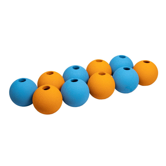 Amazon Basics Interactive Bouncy Durable Rubber Dog Toy Balls, 2.5 inch, Multi-Color Blue/Orange, Pack of 10