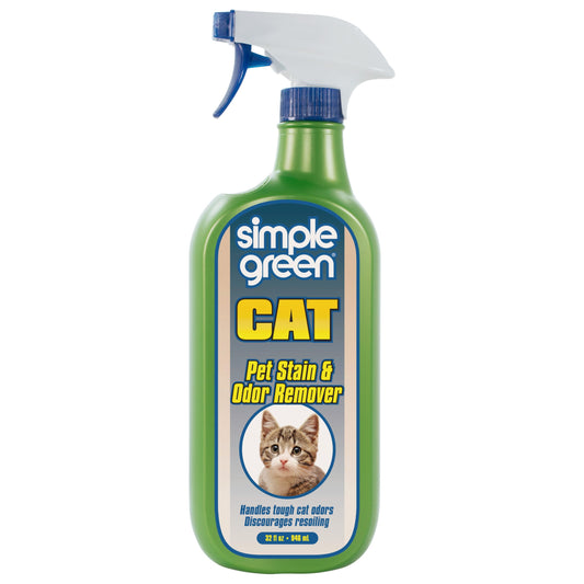 Cat Stain & Odor Remover - Enzyme Cleaner for Cat Urine, Feces, Blood, Vomit - 32oz