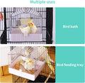 Colorday Bird Bath for Cage, Parrot Bath for Small to Medium Birds, Cockatiels, Parakeets, Budgie, Quaker, Conure, Lovebirds, Finches, Transparent, 6.7X6.7X7.74 inch
