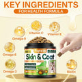 Puyrzoe Cat Skin and Coat Health - 500 Chews Crunchy & Creamy Cheese Core with Omega 3/6/9, Vitamins C & E, Biotin for Skin Hydration & Coat Shine Supplement for Cats Kittens - Chicken & Shrimp Flavor