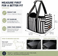 Console Dog Car Seat for Small Dogs to 15lbs (Black& White Stripes)
