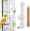 9.4 Fl Oz Bird Water Dispenser, No Mess Spring Valve Water Bottle with Parrot Bite Perch, Flexible Installation, for Sma