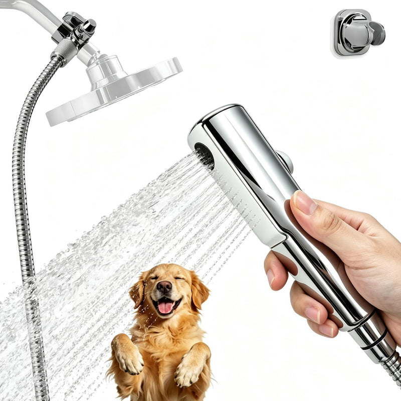 Dog Shower Attachment Kit, 8FT Hose, Handheld Sprayer & Diverter for Dogs