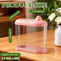 Geelin Pink 2 Gallon Plastic Fish Tank Shatterproof Betta Aquarium Bowl