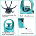 Fhiny Portable Dog Poop Scooper, No-Touch Handheld Doggy Poop Scooper Sanitary Puppy Waste Picker with Bag Dispenser Con