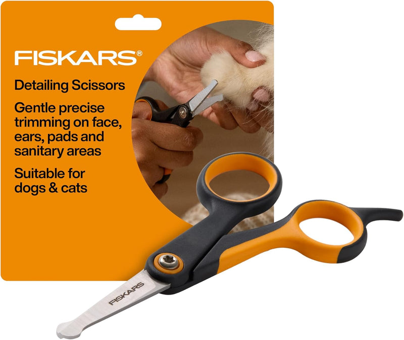 Fiskars Pet Grooming Detailing Scissors for Dogs & Cats, 5.5