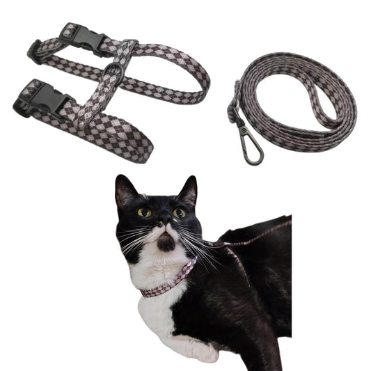 Muejjur Cat Harness and Leash Set, Escape-Proof Adjustable Kitten/Cat Harness for Walking & Travel, Easy Control, Comfortable Outdoor Use, 4.1 ft, Brown